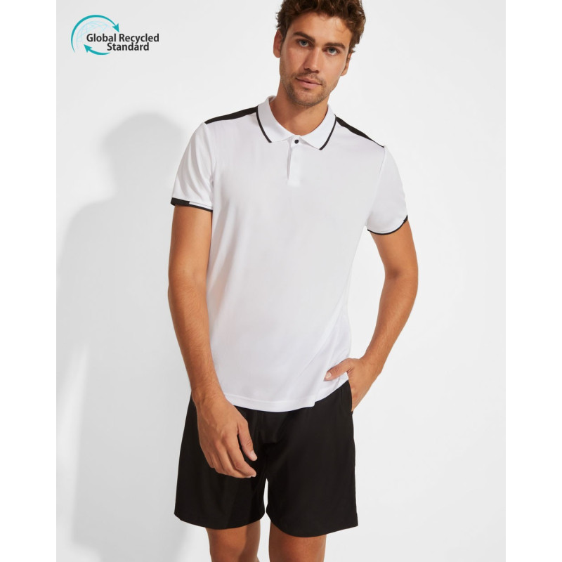 Polo technique homme 50% polyester recyclé, 50% polyester antibactérien